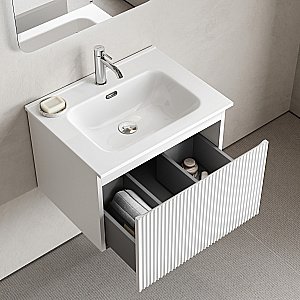 Тумба с раковиной Sancos Snob R 1.0 SNR1.060W/CN7001 Bianco для ванной в интернет-магазине Sanbest