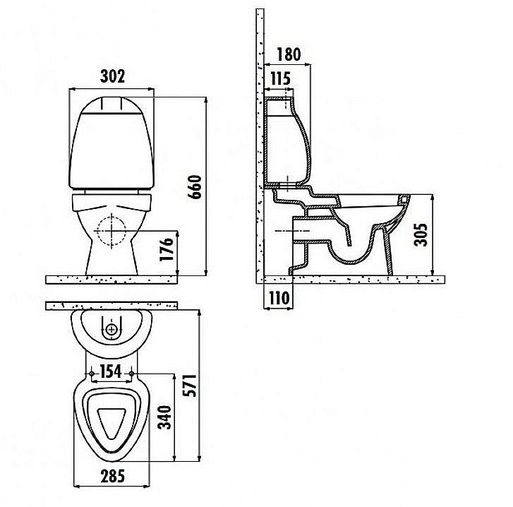 Унитаз детский с функцией биде CREAVIT COCUK CK310-00 белый с декором, с крышкой, с бачком купить в интернет-магазине Sanbest