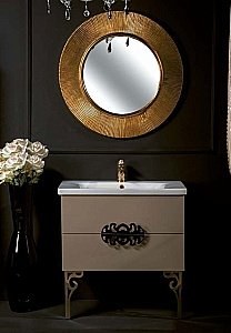 Тумба с раковиной Armadi Art Neoart 80 под моноблок керамика капучино для ванной в интернет-магазине Sanbest