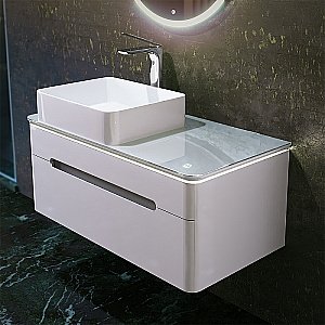 Тумба с раковиной Jorno Shine 90 белая для ванной в интернет-магазине Sanbest