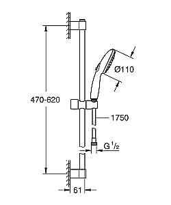 Душевой гарнитур Grohe Tempesta 27644003 хром купить в интернет-магазине сантехники Sanbest