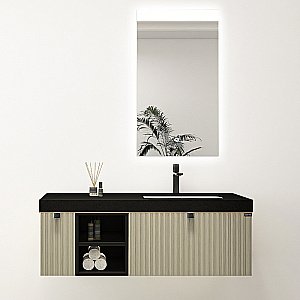 Тумба с раковиной Black & White Gravity AV706.1200 матовое золото для ванной в интернет-магазине Sanbest
