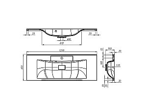 Тумба с раковиной Belbagno MARINO 120 подвесная Crema Opaco для ванной в интернет-магазине Sanbest