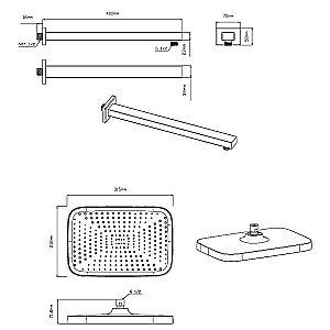 Верхний душ Vincea VSHD-41CGM вороненая сталь купить в интернет-магазине сантехники Sanbest