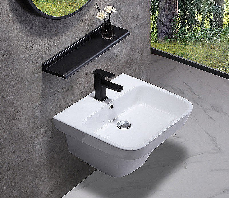 Раковина подвесная Ceramalux N 50,5 NB164 белая купить в интернет-магазине Sanbest