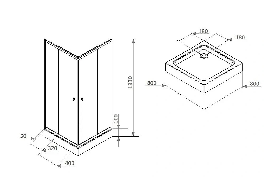Душевой уголок Parly ZFQ81B 80x80 стекло матовое/профиль черный купить в интернет-магазине Sanbest