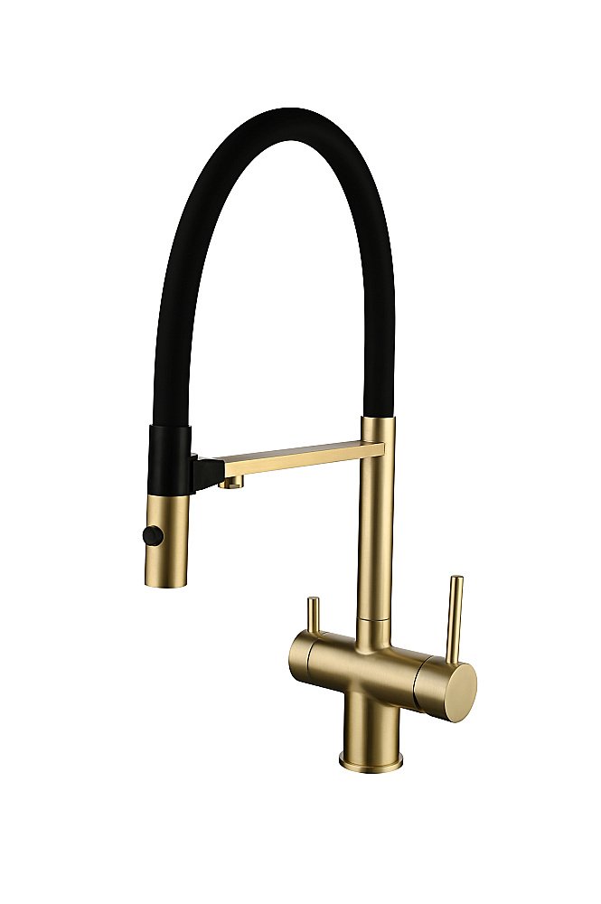 Смеситель для кухни Vincea VKF-120BG брашированное золото купить в интернет-магазине сантехники Sanbest