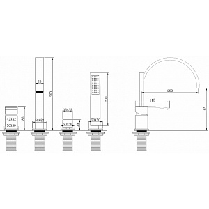 Смеситель для ванны Abber Wasserfall AF8613G золото матовое купить в интернет-магазине сантехники Sanbest