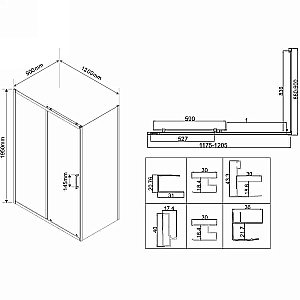 Душевой уголок Vincea City VSR-5CT9012CL 120х90 стекло прозрачное/профиль хром купить в интернет-магазине Sanbest