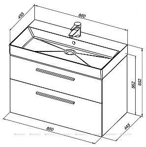 Тумба с раковиной Aquanet Nova 249921 85 дуб рошелье для ванной в интернет-магазине Sanbest