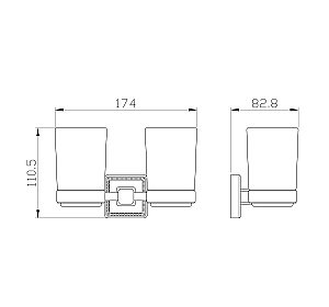 Два стакана для зубных щеток с держателем WONZON & WOGHAND ROMA, Бронза (WW-7228) купить в интернет-магазине сантехники Sanbest