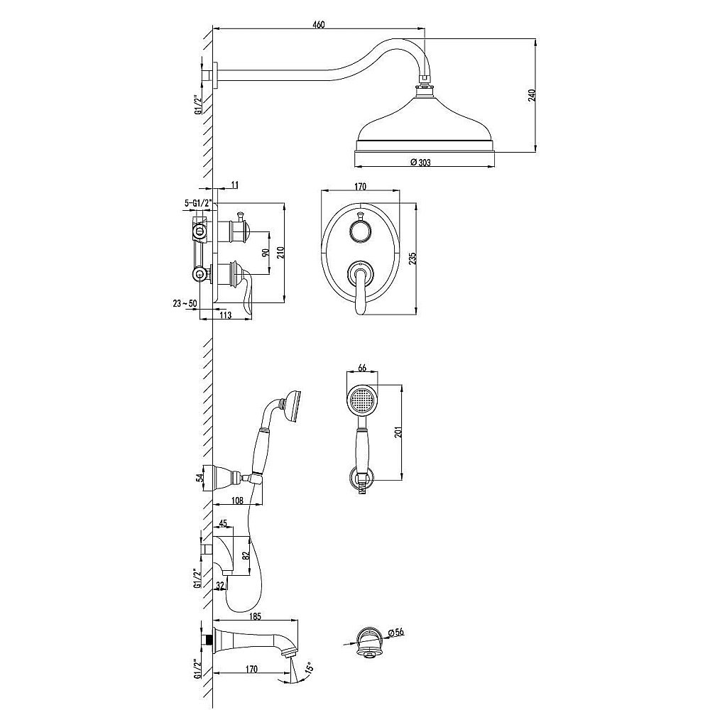 Душевая система Lemark Brava LM4722G купить в интернет-магазине сантехники Sanbest