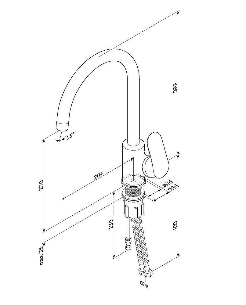 Смеситель для кухни AM.PM LIKE F8007722 купить в интернет-магазине сантехники Sanbest