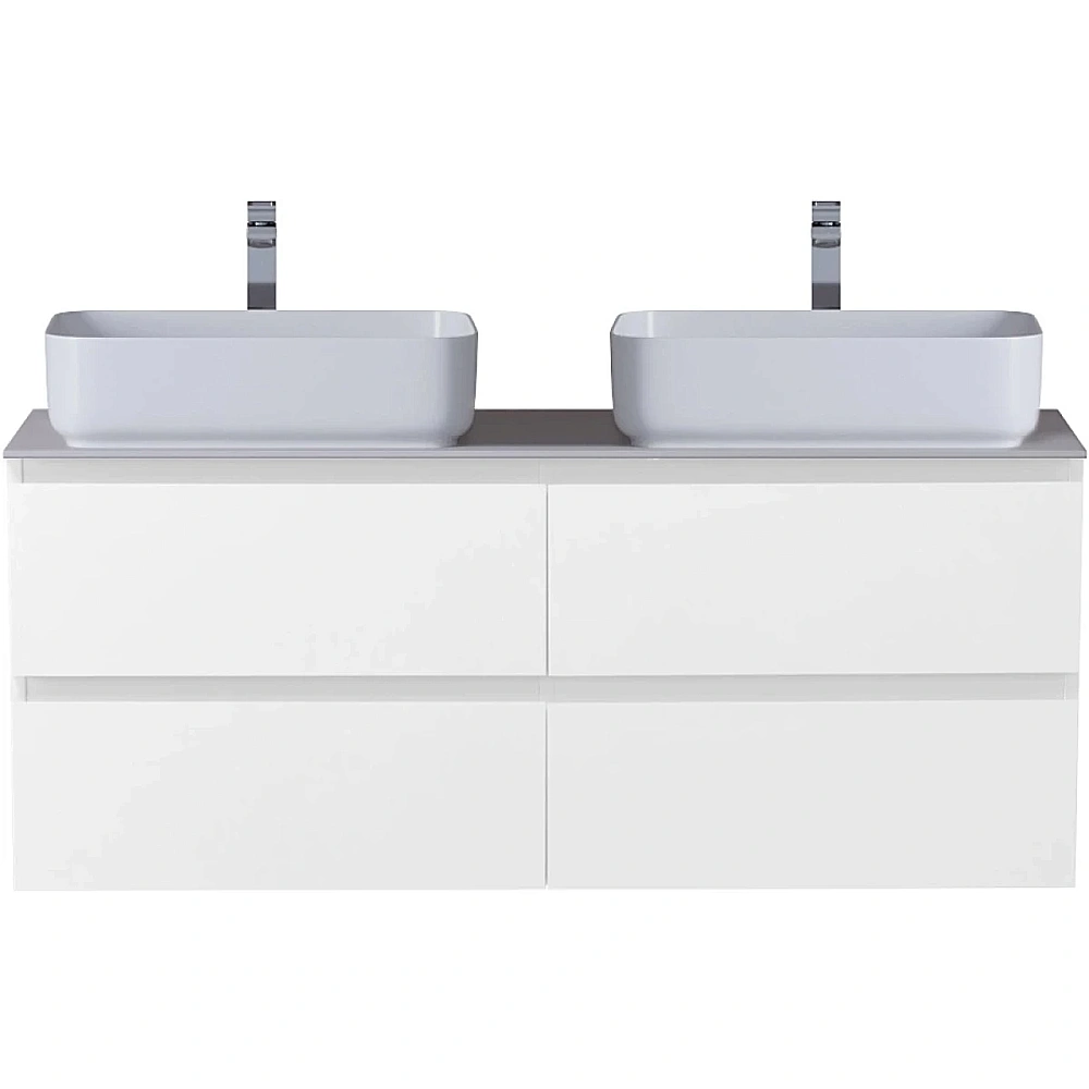 Тумба с раковиной и столещницей BelBagno 120 KRAFT-1200-4C-SO-BO+KEP-120-2-CEM Bianco Opaco для ванной в интернет-магазине Sanbest