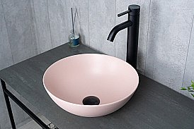 Раковина накладная Gid 9081pkm розовая матовая купить в интернет-магазине Sanbest