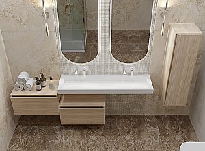 Тумба с раковиной Armadi Art Flat 60/120 светлый дуб для ванной в интернет-магазине Sanbest