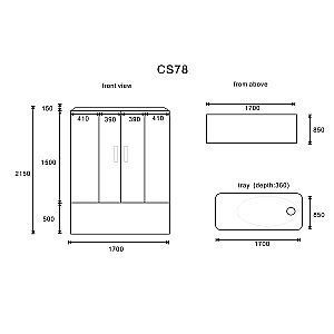 Душевой бокс Loranto Selak CS 78-3 А 170х85 прозрачное стекло/профиль черный купить в интернет-магазине Sanbest
