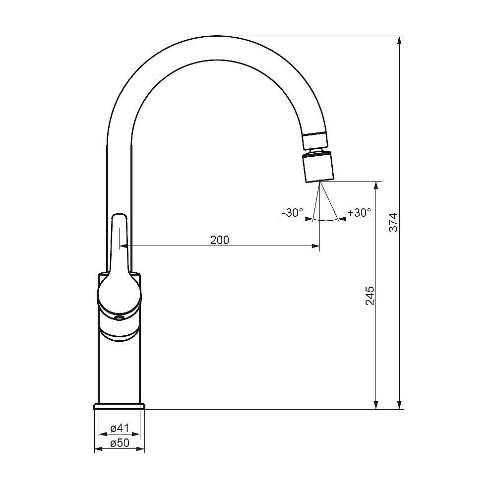 Смеситель для кухни Damixa Eclipse DX310722000 хром купить в интернет-магазине сантехники Sanbest