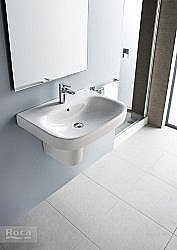 Раковина на полупьедестале Roca Debba 55 32799500Y белая купить в интернет-магазине Sanbest