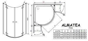 Душевой уголок Radaway Almatea PDD 80x80 30512-01-08N стекло коричневое/профиль хром купить в интернет-магазине Sanbest