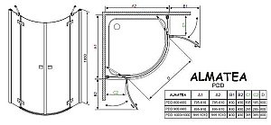Душевой уголок Radaway Almatea PDD 80x80 30512-01-08N стекло коричневое/профиль хром купить в интернет-магазине Sanbest