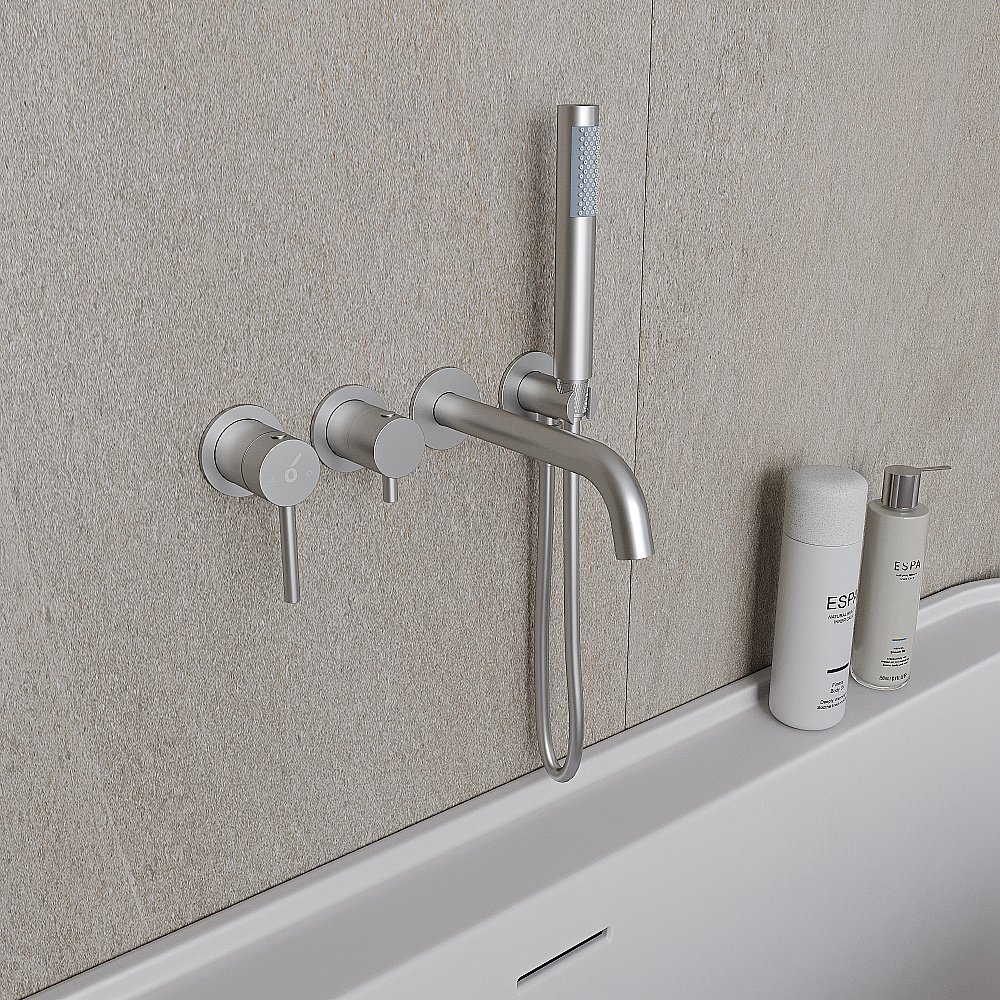 Смеитель для ванны Oliveeka Y OL-889017-BN никель брашированный купить в интернет-магазине сантехники Sanbest