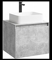Тумба с раковиной Aqwella Mobi 61 бетон светлый для ванной в интернет-магазине Sanbest