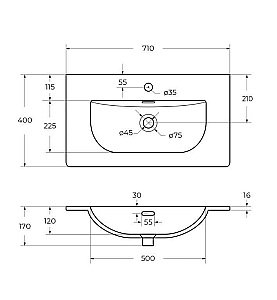 Тумба с раковиной BelBagno MARINO-CER-MINI-700-2C-SO-BO-P Bianco Opaco для ванной в интернет-магазине Sanbest