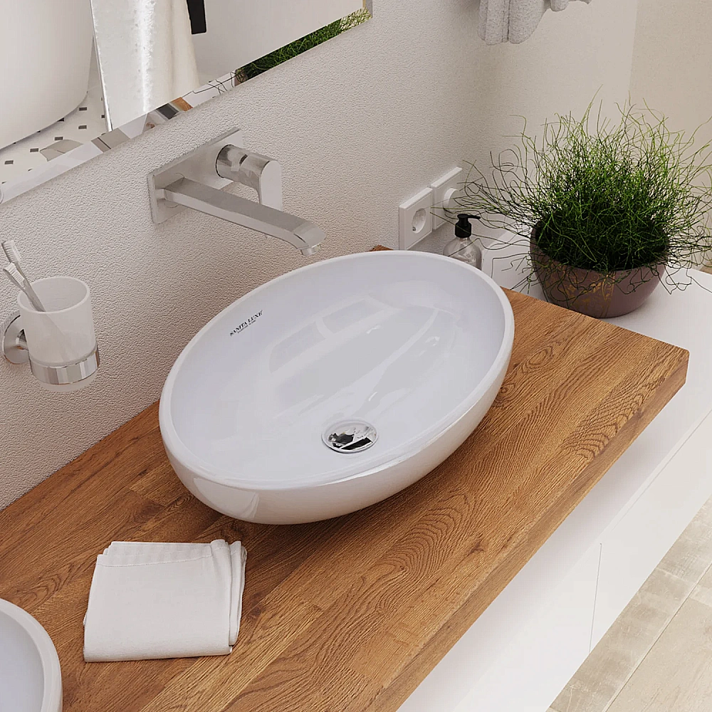 Раковина Sanita Luxe Ringo 53 RNGSLWB01 белая купить в интернет-магазине сантехники Sanbest