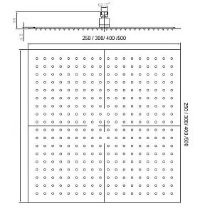 Верхний душ RGW Shower Panels SP-82-25 250x250 купить в интернет-магазине сантехники Sanbest