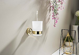 Стакан Aquatek Классик AQ4504PG стекло матовое/золото полированное купить в интернет-магазине сантехники Sanbest