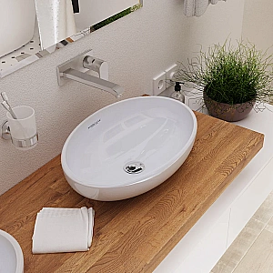 Раковина Sanita Luxe Ringo 53 RNGSLWB01 белая купить в интернет-магазине сантехники Sanbest