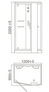 Душевая кабина Orans Diamond 89105RBLH 120х90 профиль черный купить в интернет-магазине Sanbest
