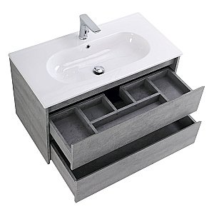 Тумба с раковиной BelBagno KRAFT 80 2C-SO/LOV-800-LVB Cemento Grigio для ванной в интернет-магазине Sanbest