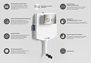 Бачок скрытого монтажа WasserKraft Aller 10TLT.031.ME.BN01 купить в интернет-магазине сантехники Sanbest