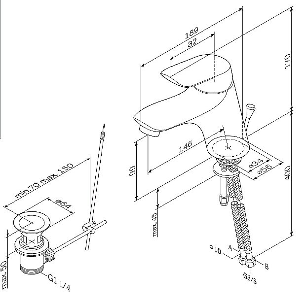 Смеситель для раковины AM.PM Bliss L F5382132 купить в интернет-магазине сантехники Sanbest