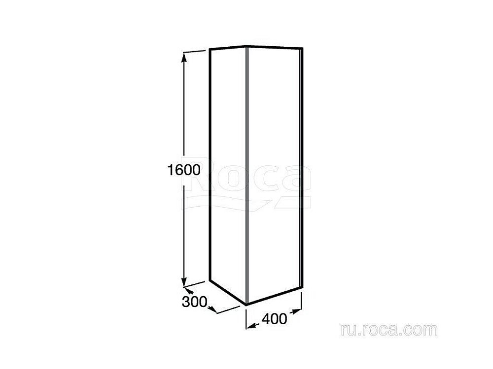 Шкаф - колонна Roca Inspira белый глянец для ванной в интернет-магазине сантехники Sanbest