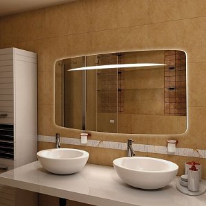 Зеркало с подсветкой Art&Max Gina AM-Gin-1200-700-DS-F-H 120x70 в ванную от интернет-магазине сантехники Sanbest