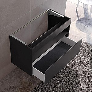 Тумба с раковиной KEUCO STAGELINE 32872970100 100 без отверстий под смеситель, вулканит матовый для ванной в интернет-магазине Sanbest