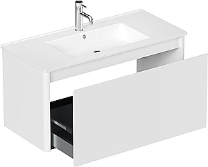 Тумба с раковиной Allen Brau Gravity 100 1.370014.WM белая матовая для ванной в интернет-магазине Sanbest