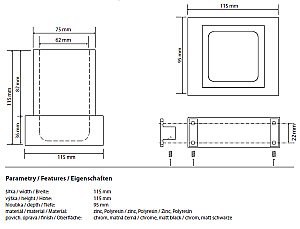 Стакан для зубных щеток Bemeta Gamma 145411012 черный/хром купить в интернет-магазине сантехники Sanbest