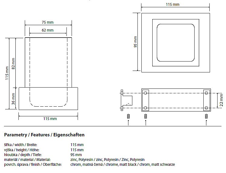 Стакан для зубных щеток Bemeta Gamma 145411012 черный/хром купить в интернет-магазине сантехники Sanbest