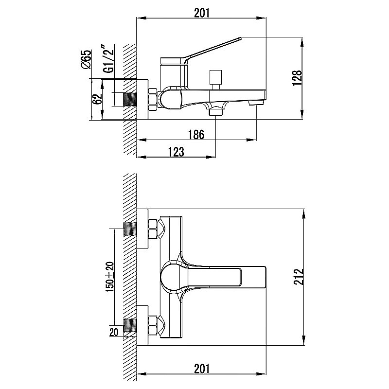 Смеситель для ванны Azario VISE AZ-VSA238330C хром купить в интернет-магазине сантехники Sanbest