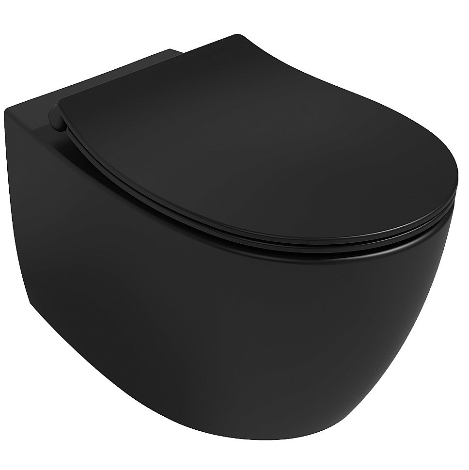 Унитаз подвесной Isvea Sentimenti Neo 10AR02010SV-2N черный матовый, безободковый купить в интернет-магазине Sanbest