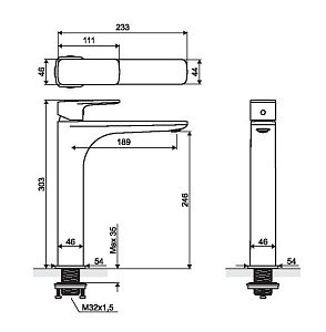 Смеситель для раковины Excellent Keria 2002 BL купить в интернет-магазине сантехники Sanbest