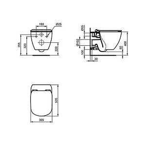 Унитаз подвесной Ideal Standard Tesi T355101 купить в интернет-магазине Sanbest