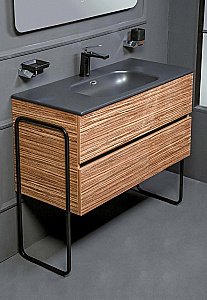 Тумба с раковиной Armadi Art Vallessi 100 зебрано глянец для ванной в интернет-магазине Sanbest