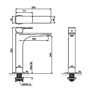 Смеситель для раковины Excellent Keria 2002 BL купить в интернет-магазине сантехники Sanbest