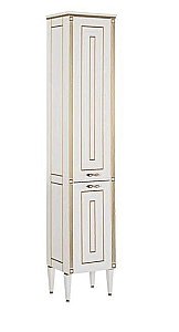 Пенал Aquanet Паола 40 белый/патина золото для ванной в интернет-магазине сантехники Sanbest