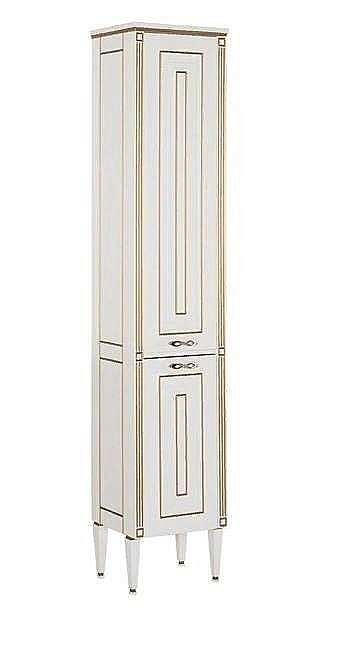 Пенал Aquanet Паола 40 белый/патина золото для ванной в интернет-магазине сантехники Sanbest